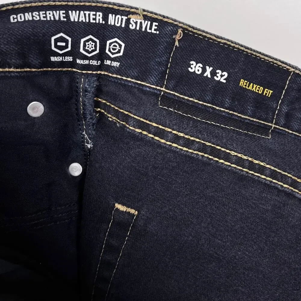 Nautica Dark Wash Relaxed Fit Jeans 36x33 Preppy Classic